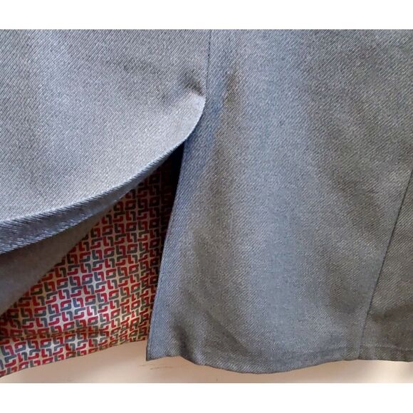 VTG Manstyle Leisure Blazer 70's Grey Poly Disco Western Collar Pockets 42R Belk - Picture 15 of 16